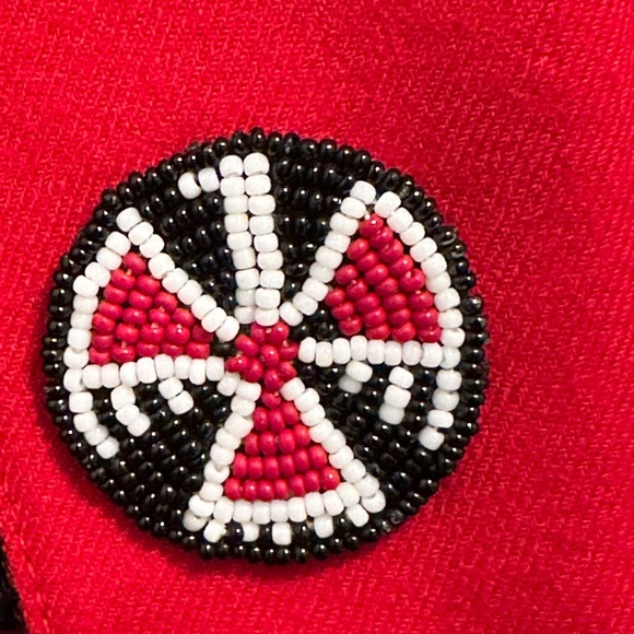 Vintage Elissa Rose Red Blazer Fringe Beaded Size 12 Native American Blazer USA - Picture 4 of 10